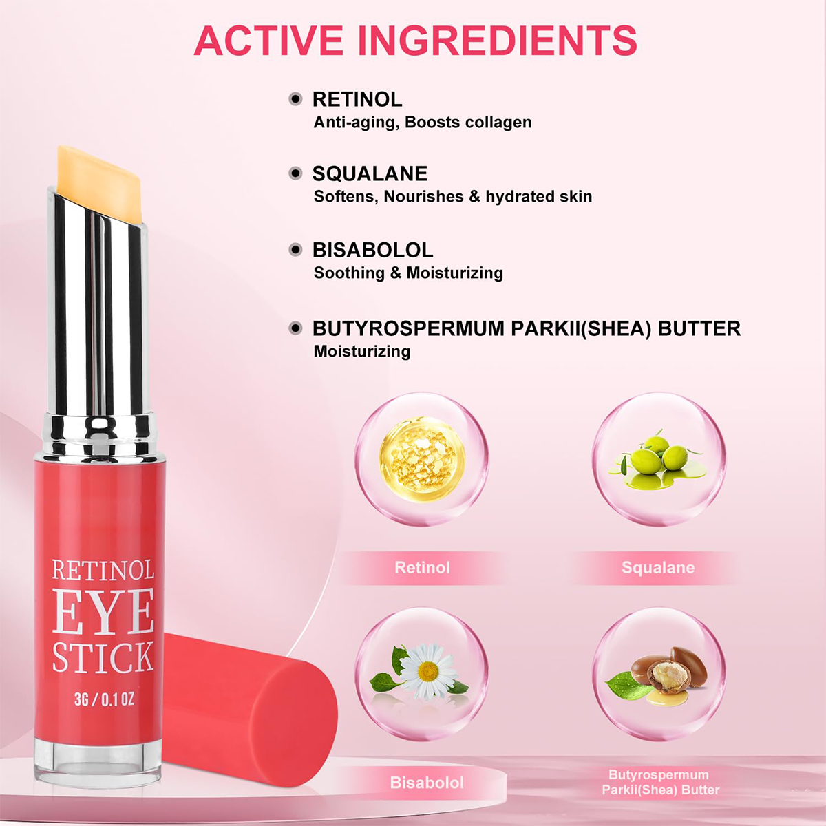 Retinol Eye Stick with Collagen & Hyaluronic Acid