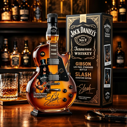 Vintage Sunburst Guitar Shaped Figurine Spirit Decanter Bottle
