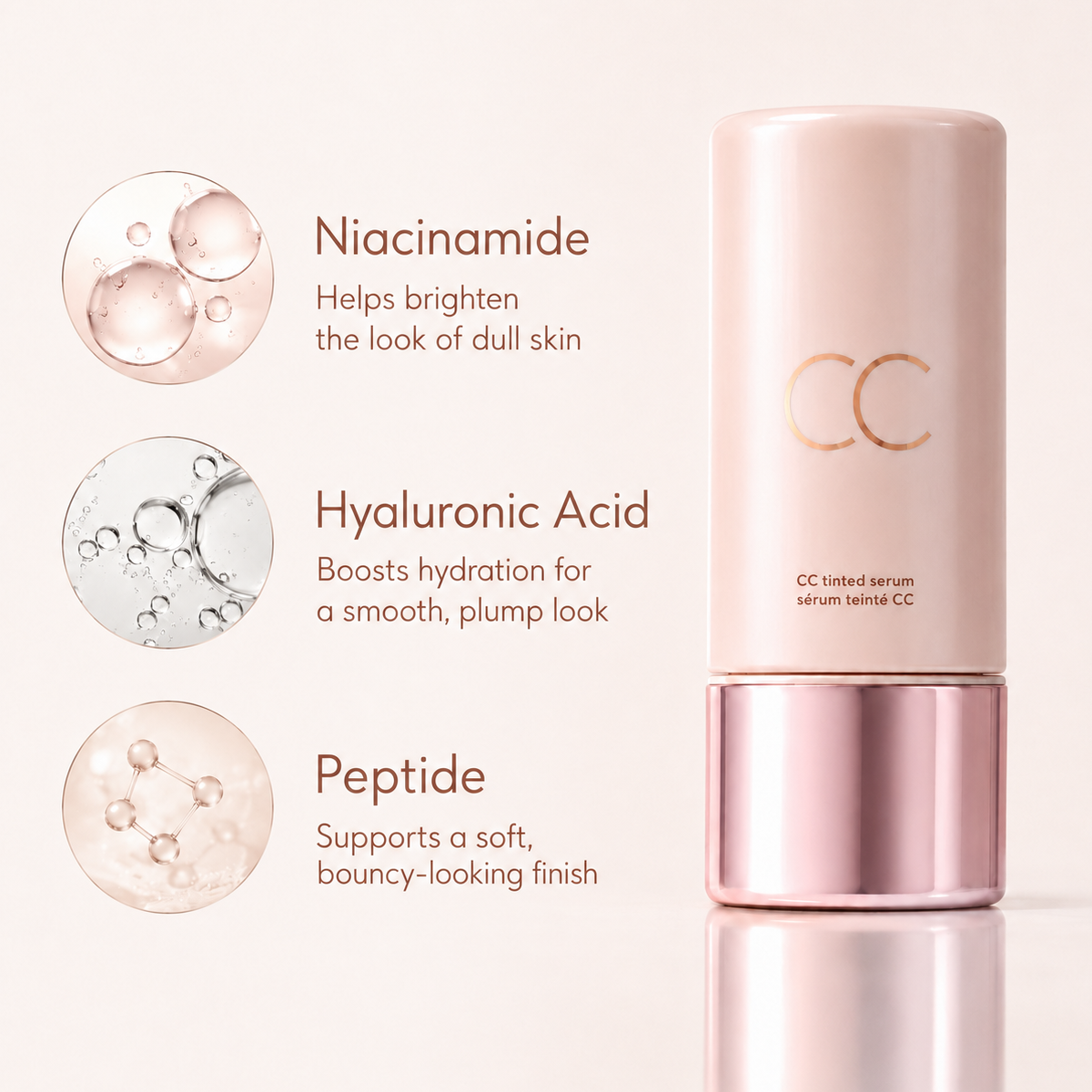 CC Color-Correcting Tinted Serum – Lightweight, Shade-Adaptive Coverage with 24H Hydration & 16H Waterproof Wear