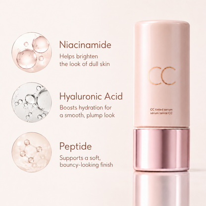 CC Color-Correcting Tinted Serum – Lightweight, Shade-Adaptive Coverage with 24H Hydration & 16H Waterproof Wear