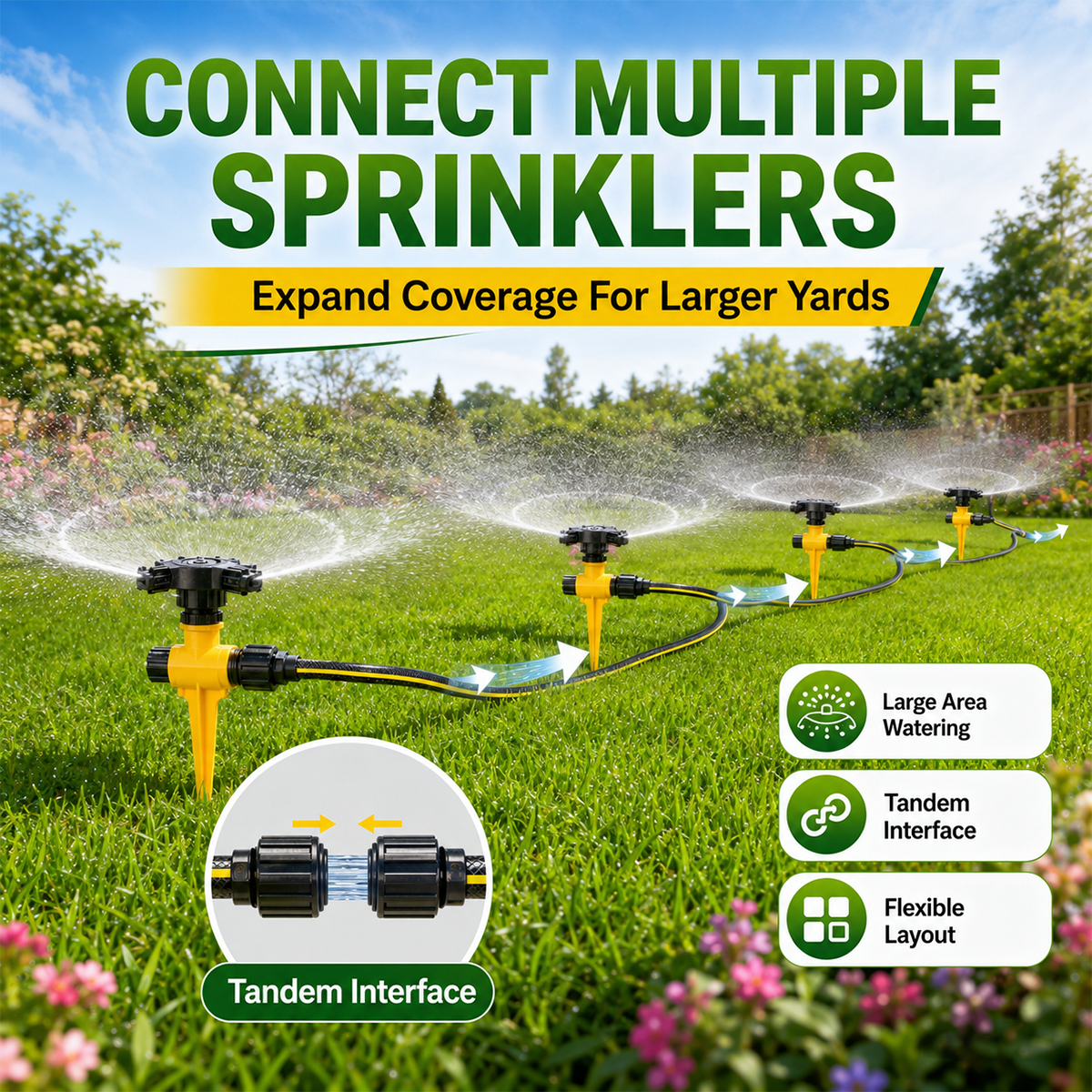 360° Rotation Auto Irrigation System Garden Lawn Sprinkler Patio