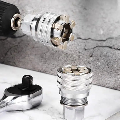 Multi-Function Universal Socket Wrench Tool - Universal Maintenance Tool, Adjustable Universal Socket Wrench, Universal Socket Tool for 3/8" Drive Ratchet Torque Wrench & Power Drill