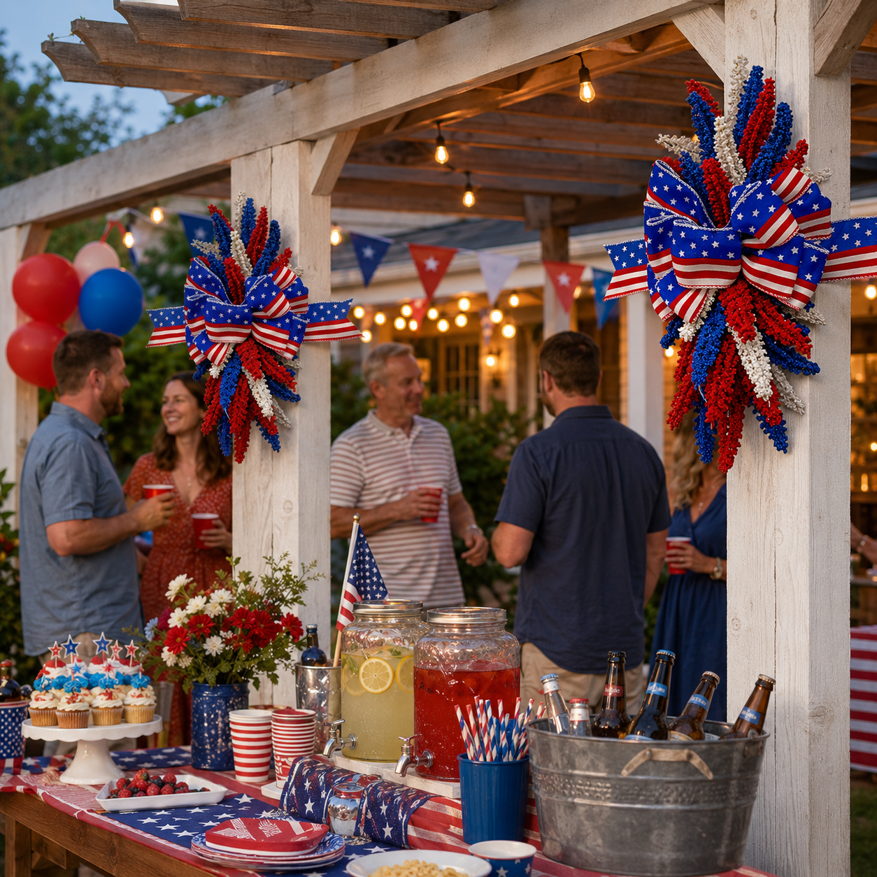 Patriotic Bow Hanging Ornament for Festival Decoration