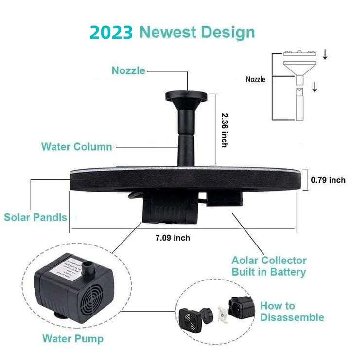 🔥Solar-Powered Bird Fountain Kit