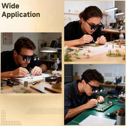 🔍LED Magnifying Glass with Light & Stand – 10X/20X Hands-Free Magnifier for Soldering, Electronics Repair, Watch Repair & Miniature Painting🛠️