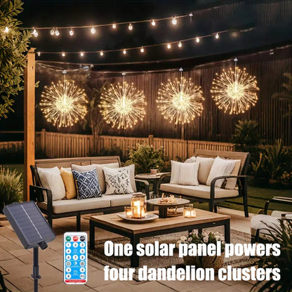🎆 4-Pack Solar Fireworks Lights — 480 LEDs IP65 Waterproof Outdoor Garden Lights 💦