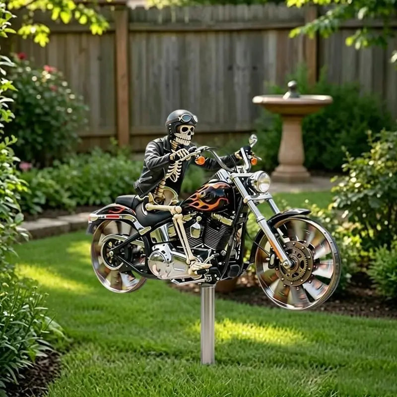 Skull Motorcycle Windmill Decor