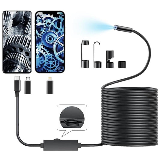 16.4ft Waterproof Endoscope Camera with LED Light for Smartphones