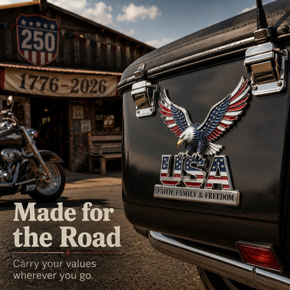Patriotic 250th Anniversary-Inspired Metal Emblem Decor