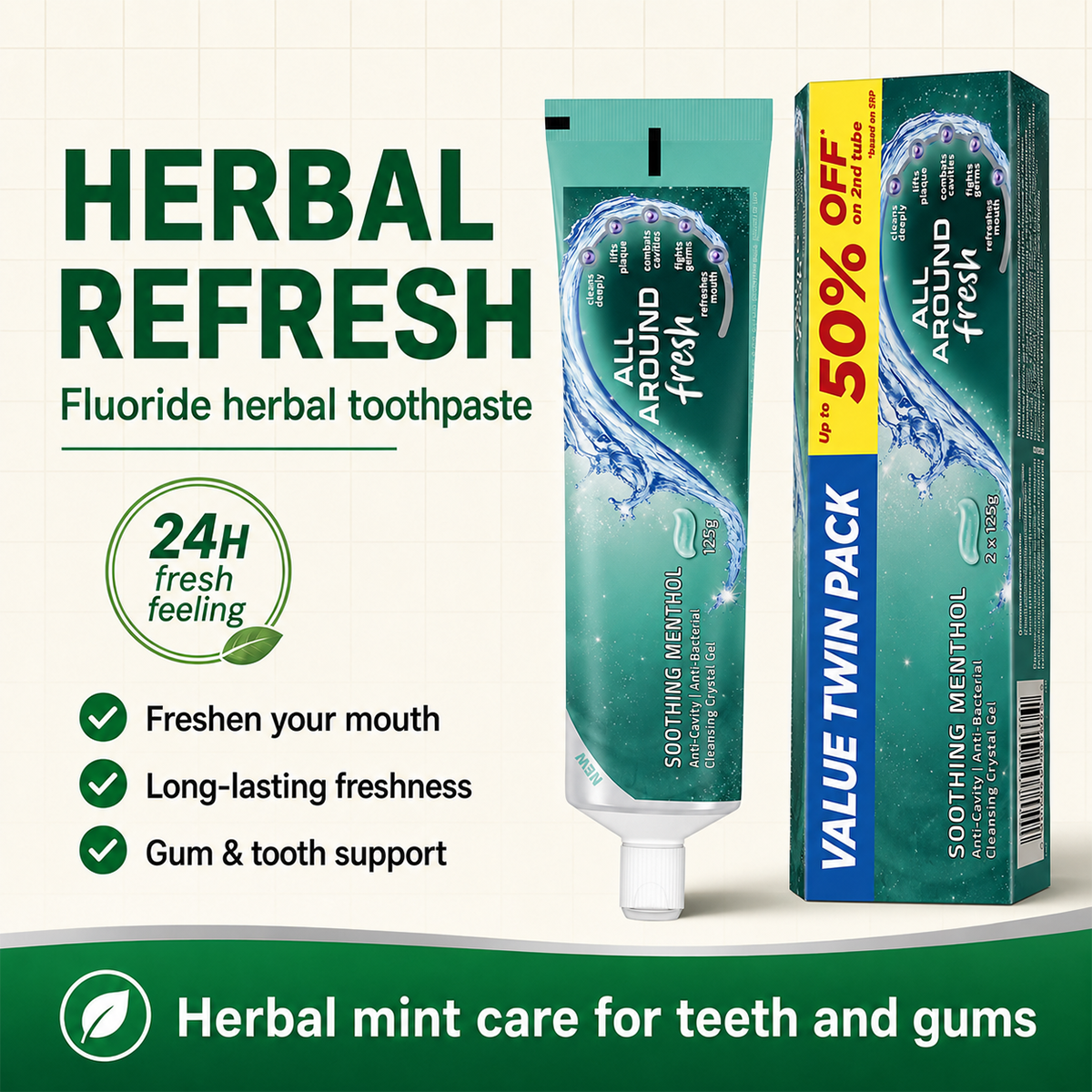 All-Around Fresh Soothing Menthol Crystal Gel Toothpaste