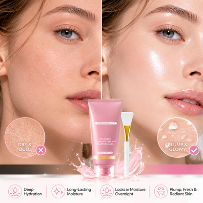 🌙✨Collagen-Infused Peel-Off Overnight Mask – Hydrating Face Mask for a Smooth, Dewy-Looking Glow