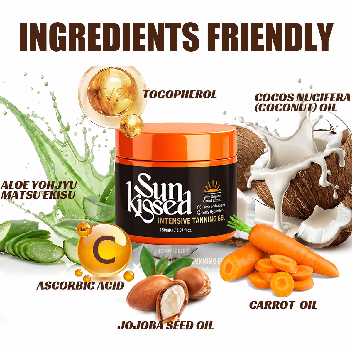 Sun-Kissed Glow Tanning Gel for Bronzed-Looking Skin