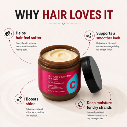 Collagen Shea Butter Hair Mask - Deep Repair & Hydration Treatment