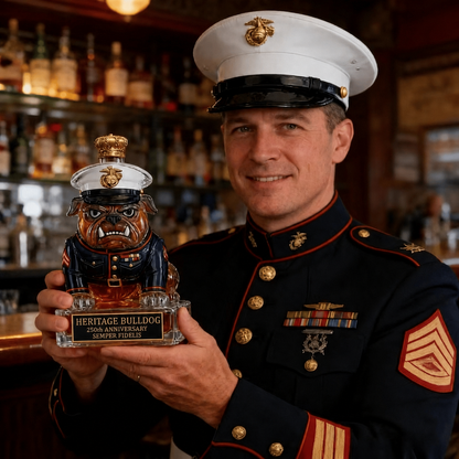 👑 Heritage Bulldog Glass Decanter for Bar Display