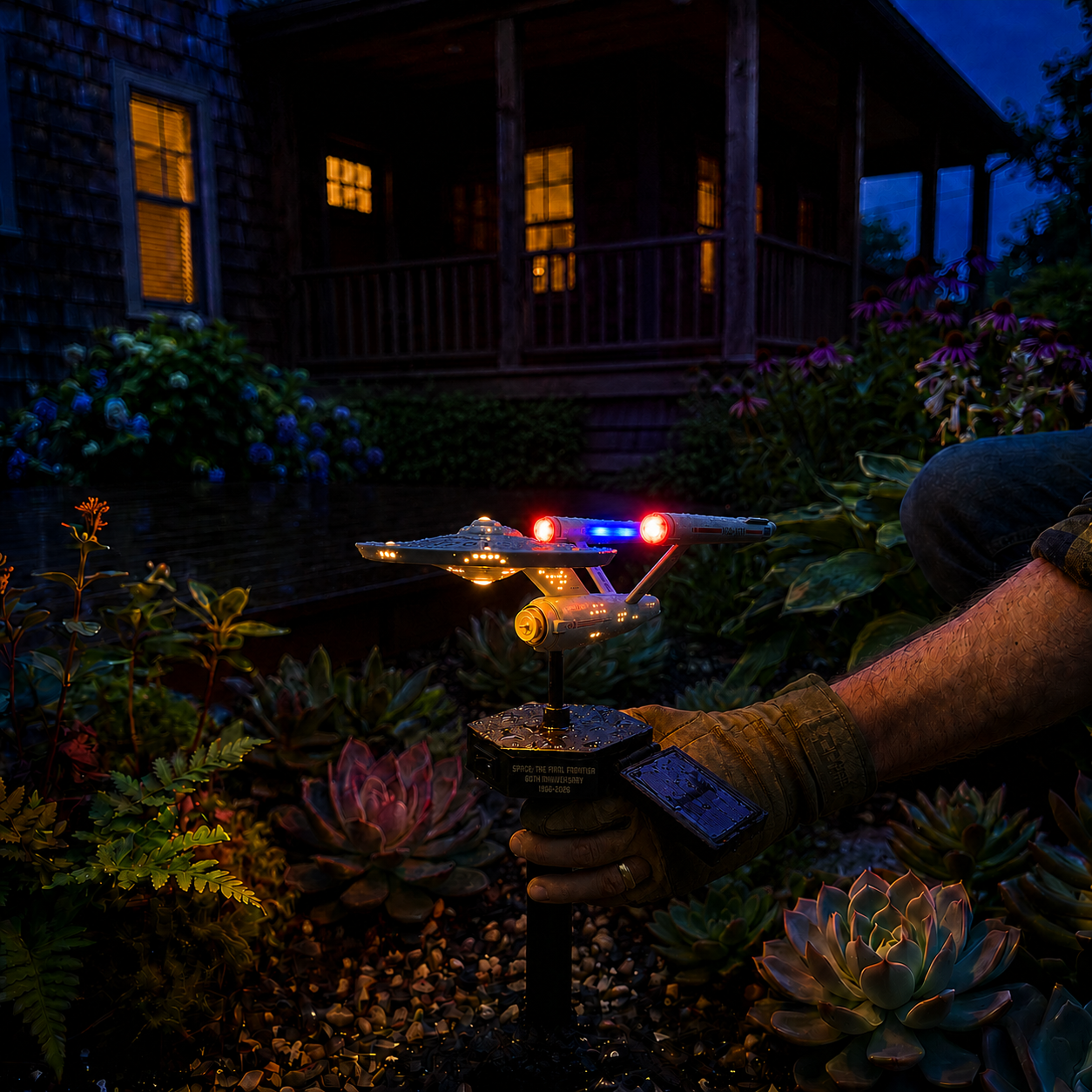 🌌🔥Sci-Fi Starship Solar Garden Light