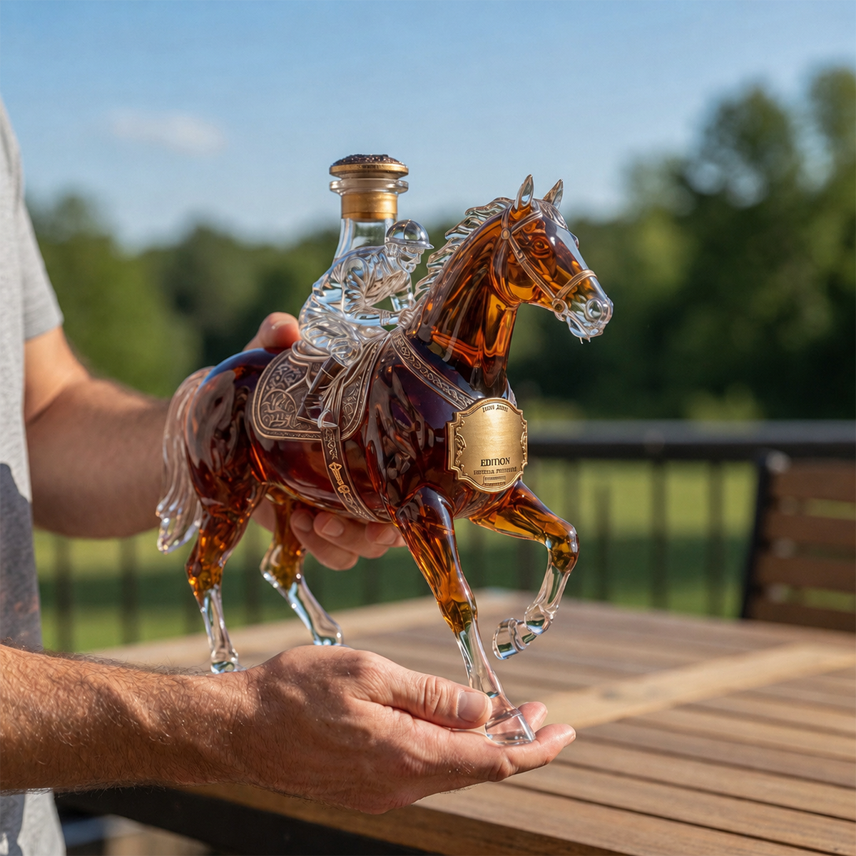 Bourbon-Style Decorative Whiskey Bottle – Anniversary-Inspired Bar Shelf Display Bottle