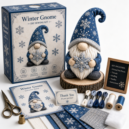 🧵DIY Patchwork Gnome Craft Kit for Handmade Home Décor🧙‍♂️
