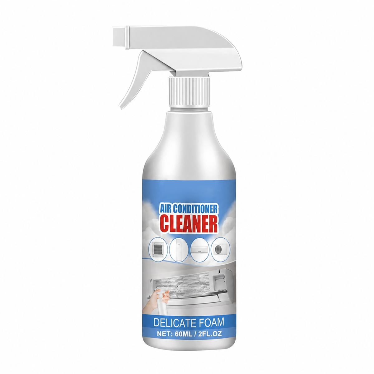 Air Conditioner Cleaner Foam Spray – 60ml AC Coil, Radiator, Fan Blade & Vent Deep Cleaning Deodorizer