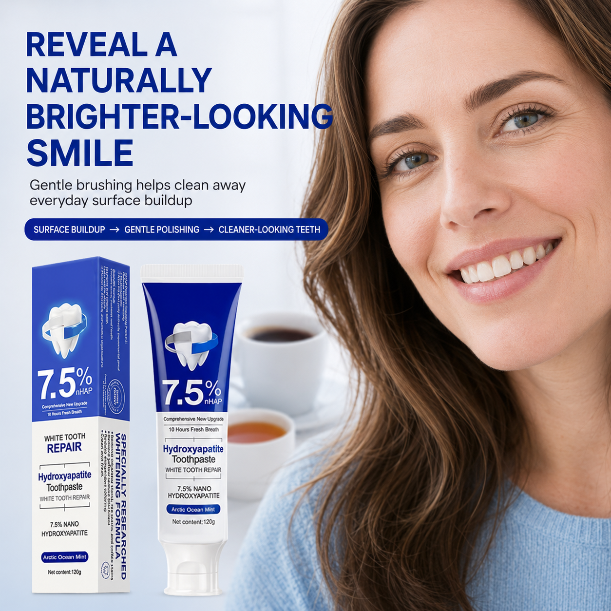 7.5% Nano-Hydroxyapatite Toothpaste – Gentle Enamel & Sensitivity Care