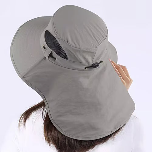 Wide Brim Sun Hat, Men's Safari Hat,  360° Sun Protection, UPF50+, Shade Hat, Insect Repellent, Mesh, Breathable, UV Protection