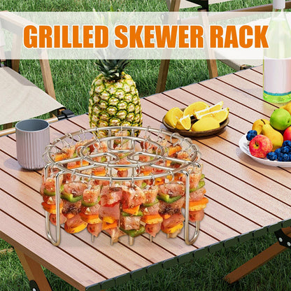 🔥 Air Fryer Skewer Rack – Stainless Steel Vertical Kebab Holder🍢
