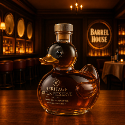 Duck-Shaped Glass Decanter for Bar Display