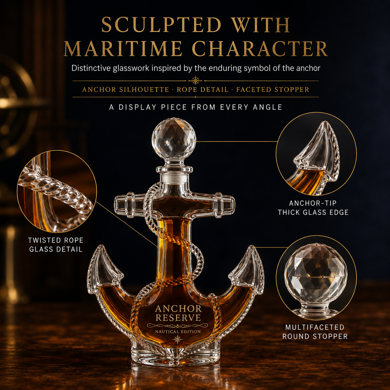 ⚓️US Navy 250th Anniversary Anchor Whiskey Decanter