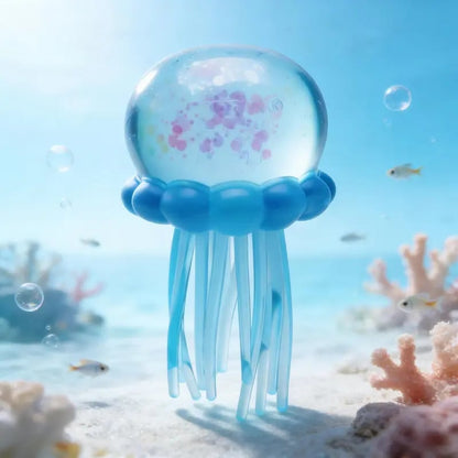 🏆Cute Jellyfish Squishy Toy-Blue, Purple, Pink Glitter Jellyfish Stress Relief Squeeze Toy