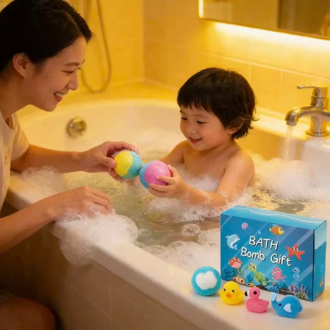 12 Pack Kids Bath Bombs Gift Set with Surprise Toys, Easter Basket Stuffers for Boys & Girls