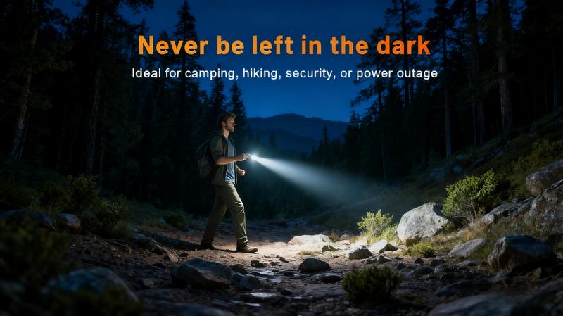 🔦Pocket Rechargeable EDC Flashlight:  Mini Keychain Light with Fire Starter & Window Breaker