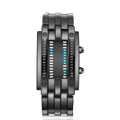 Men’s LED Digital Bracelet Watch – Stainless Steel Sports Style with Blue Light Display