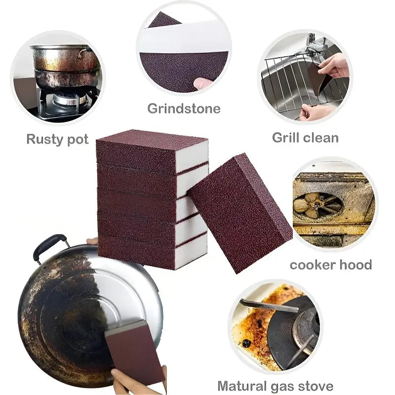 3 Pack Magic Emery Sponge – Rust Remover & Heavy-Duty Kitchen Cleaner