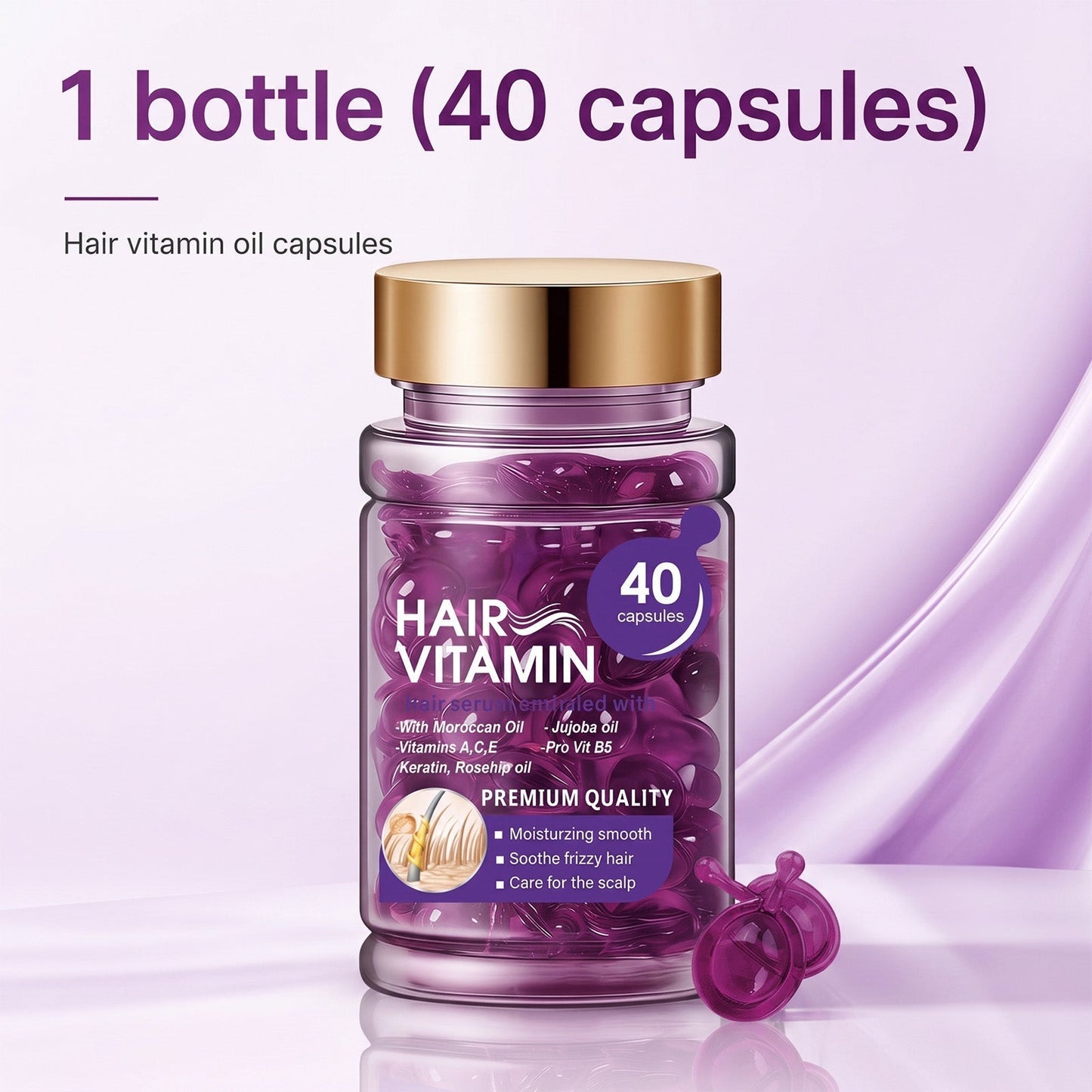Violet & Argan Oil Hair Vitamin Capsules for Colored Permed Hair