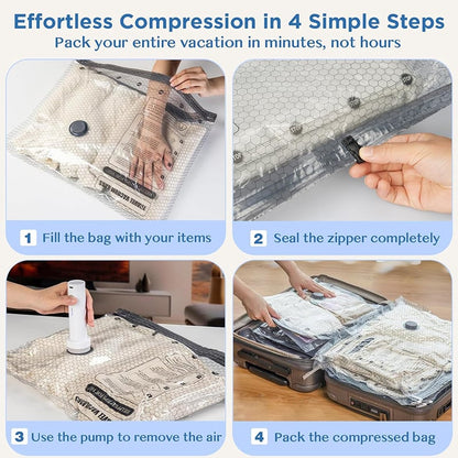 Travel Vacuum Storage Bags Cordless Compression Organizer Bag Set