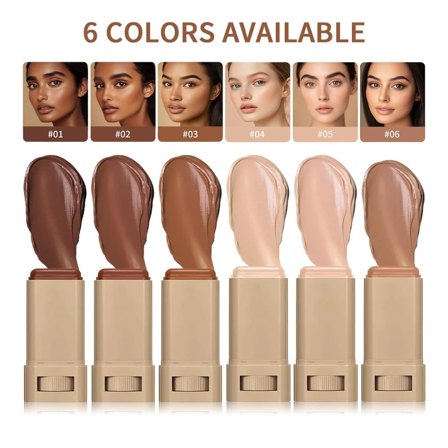 Foundation,Beauty Skin Tint, Full Coverage Serum Skin Tint,4 in 1 Foundation Moisturizing Stick Foundations Face Stick