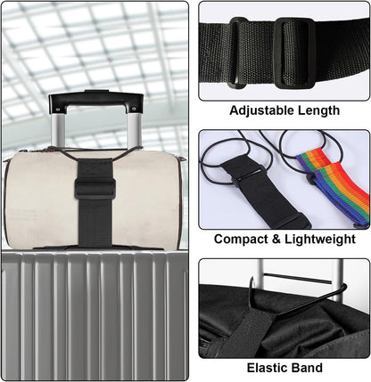 🌈2-Pack Adjustable Luggage Connector Straps – Multi-Use Travel Bag Securing Belts