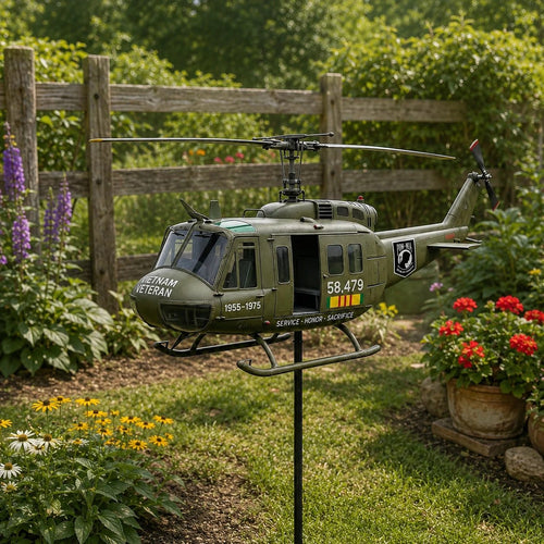 Vietnam Veteran UH-1 Helicopter Wind Spinner 🚁