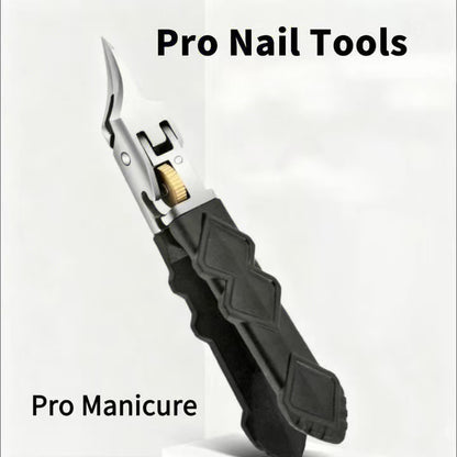 Black Anti-Slip Grip Gear Lock Nail Clipper with Ultra-Sharp Tips for Precise Access to Nail Grooves
