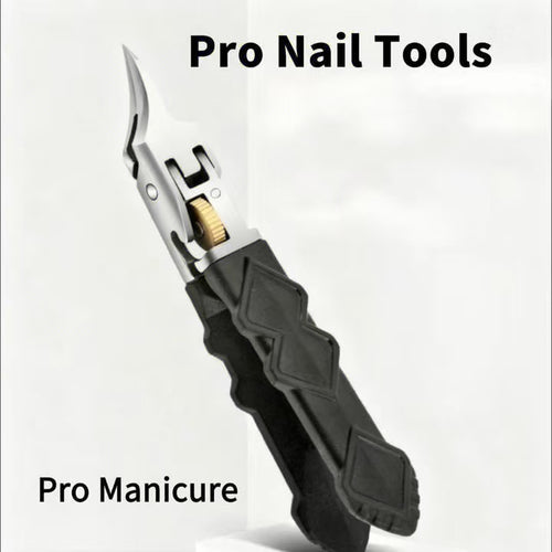 Black Anti-Slip Grip Gear Lock Nail Clipper with Ultra-Sharp Tips for Precise Access to Nail Grooves