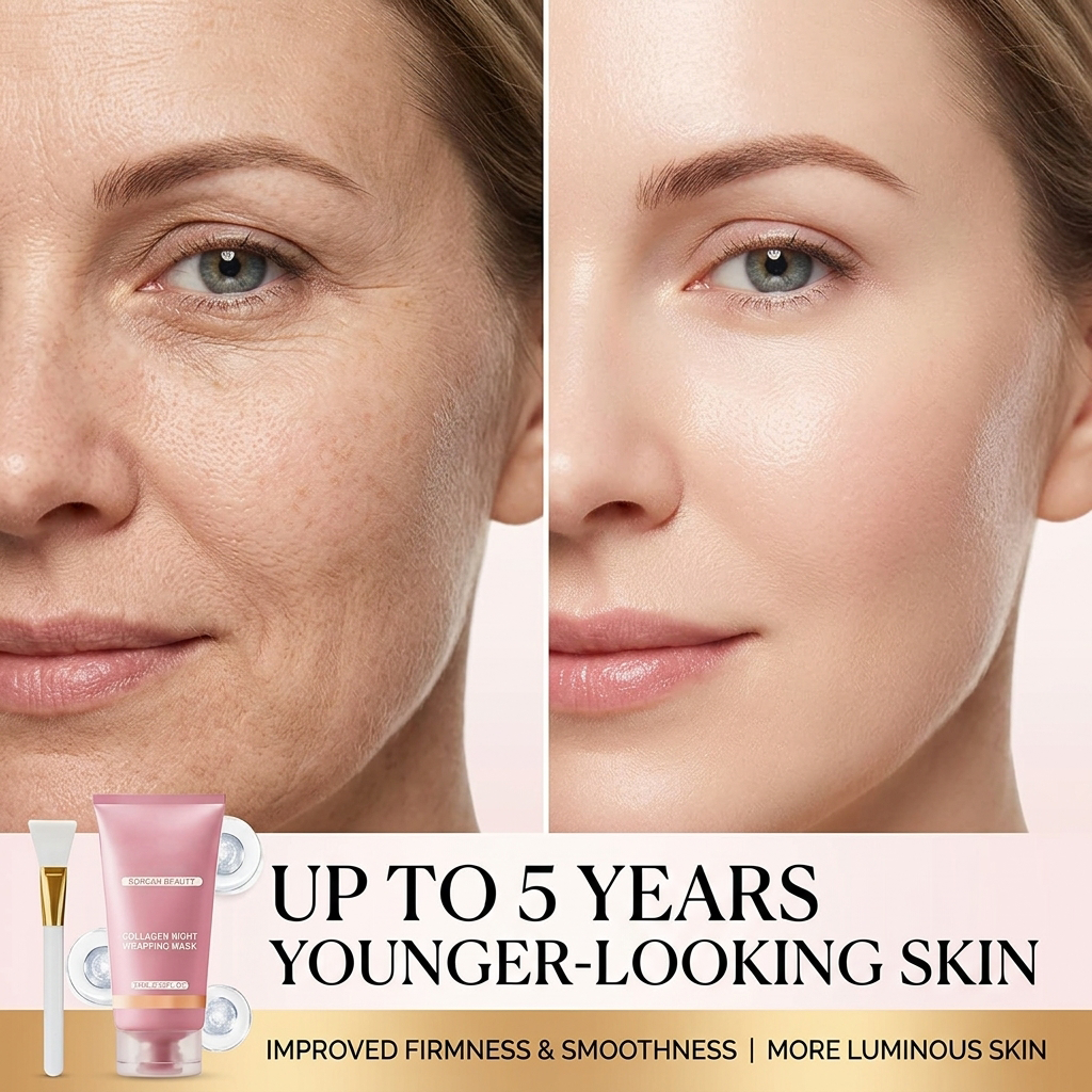 🌙✨Collagen-Infused Peel-Off Overnight Mask – Hydrating Face Mask for a Smooth, Dewy-Looking Glow