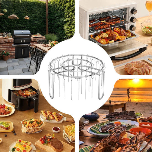 🔥 Air Fryer Skewer Rack – Stainless Steel Vertical Kebab Holder🍢