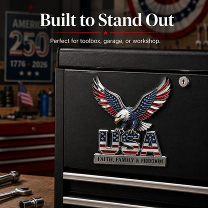 Patriotic 250th Anniversary-Inspired Metal Emblem Decor