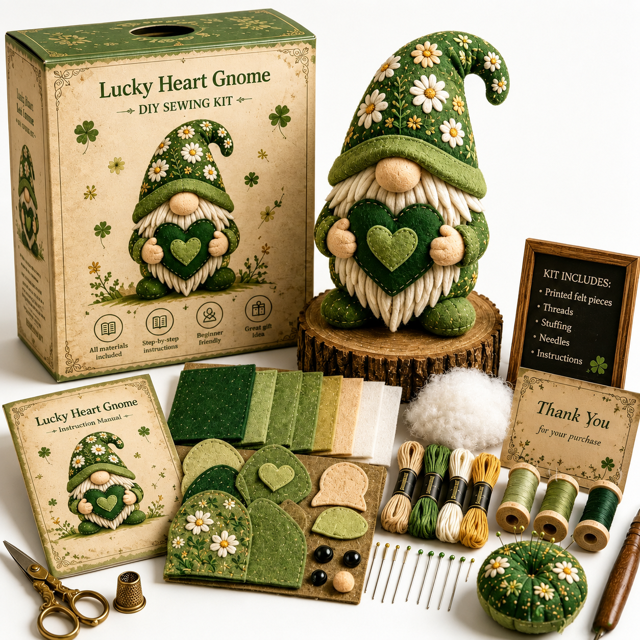 🧵DIY Patchwork Gnome Craft Kit for Handmade Home Décor🧙‍♂️