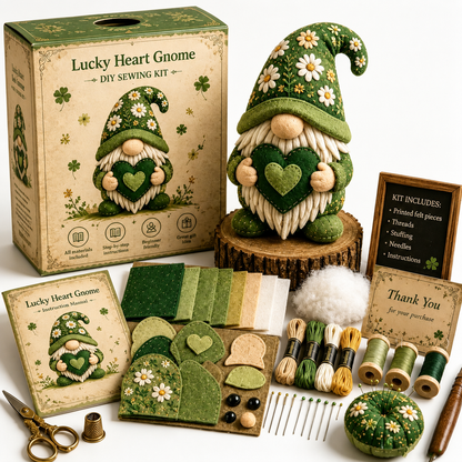 🧵DIY Patchwork Gnome Craft Kit for Handmade Home Décor🧙‍♂️