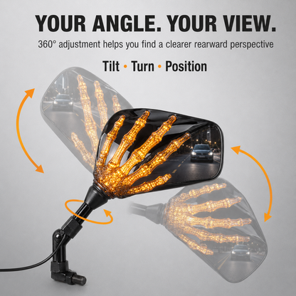 LED ghost claw rearview mirror