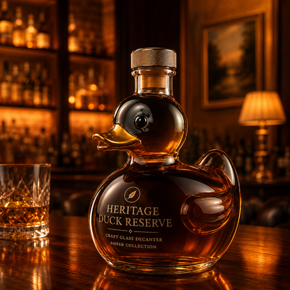 Duck-Shaped Glass Decanter for Bar Display
