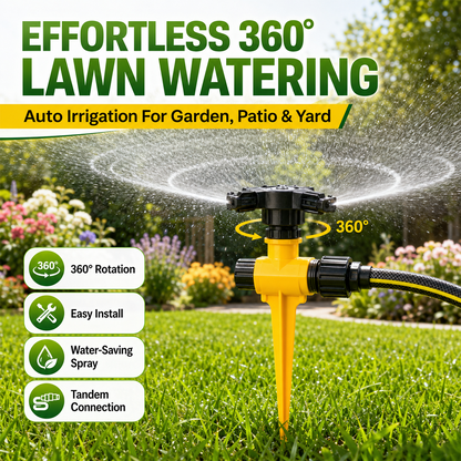360° Rotation Auto Irrigation System Garden Lawn Sprinkler Patio