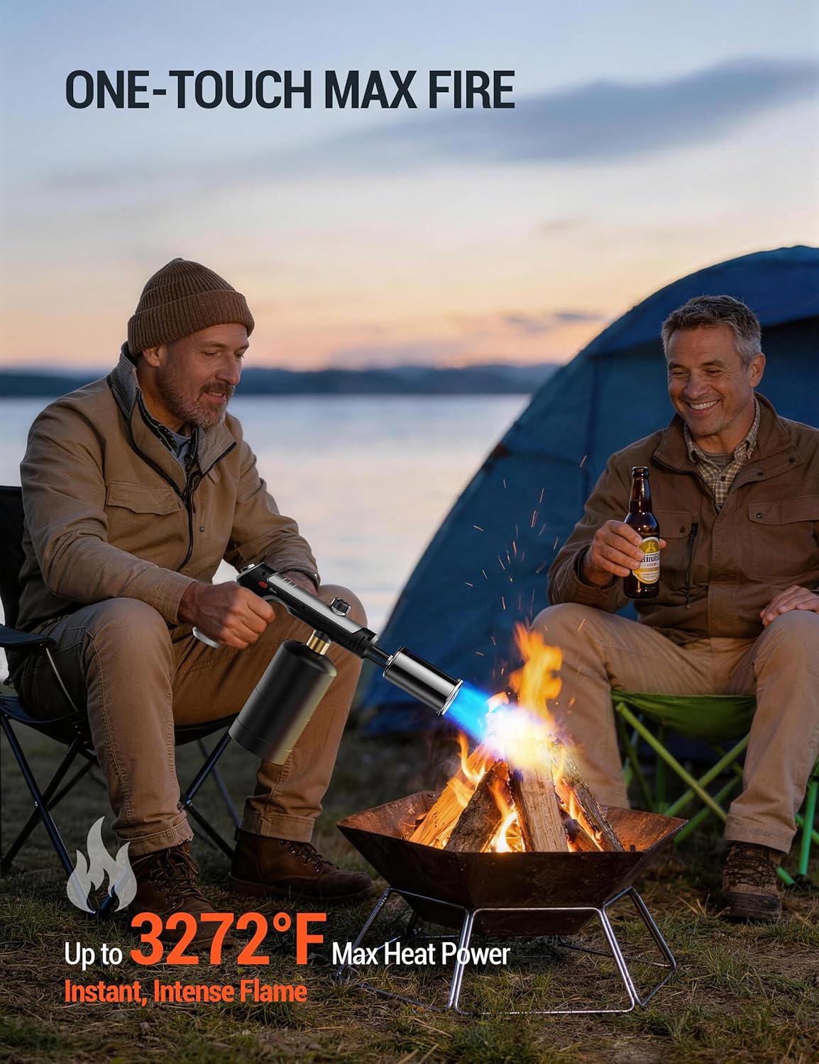 High-Heat Propane Torch – Adjustable Flame Torch for BBQ, Grilling & Charcoal Lighting, Soldering & Outdoor Use