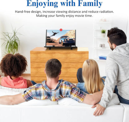 3D HD Foldable 12" Phone Screen Magnifier & Stand for Movies and Gaming