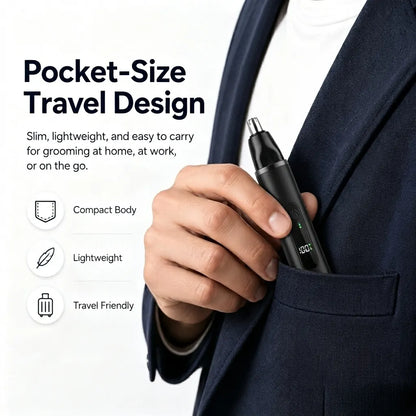 Professional LED Display Nose & Ear Trimmer, Painless Travel Gifts for Men Women.